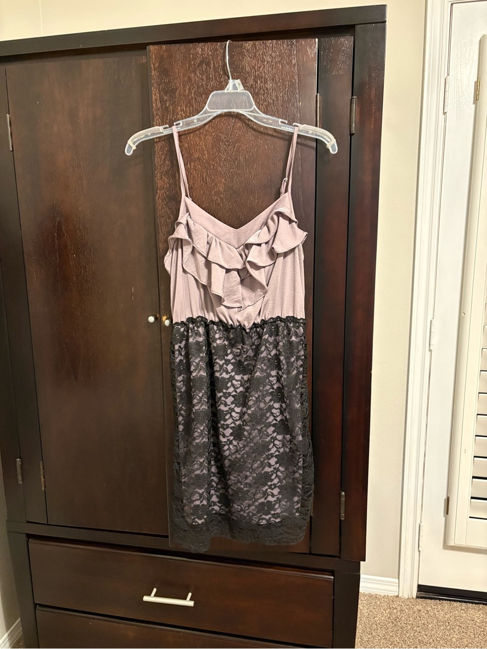 Xhilaration Y2K Ruffle Lace Mini Dress Pink & Black Size M